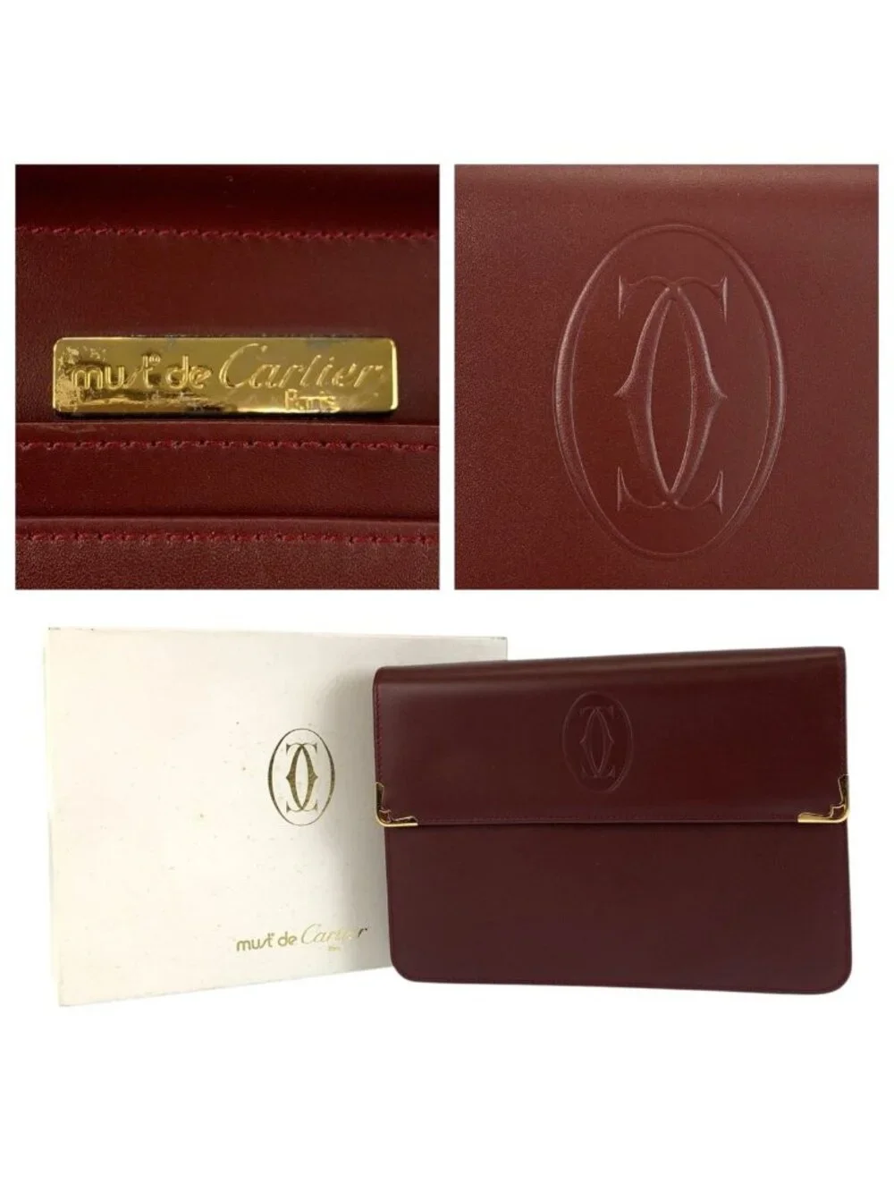 Cartier Must Clutch Leather Gold